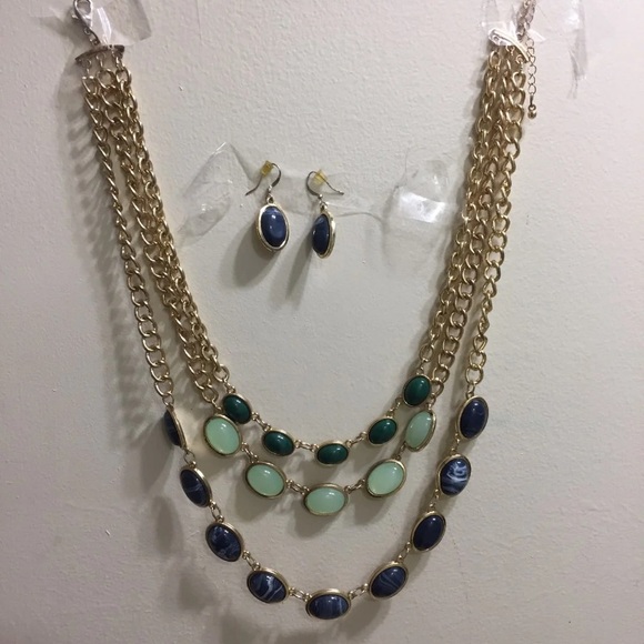 3 layers necklace set new without tags - Picture 2 of 4